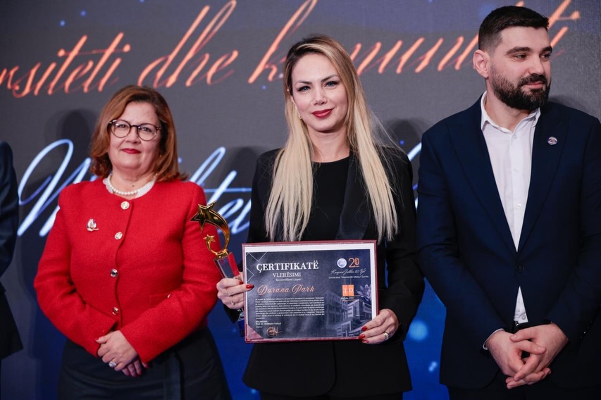 Durana Tech Park honored with recognition award by “Aleksandër Moisiu” University in Durrës